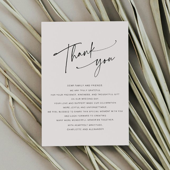 Modern Script Light Pink Wedding Thank You card (Creator Uploaded)