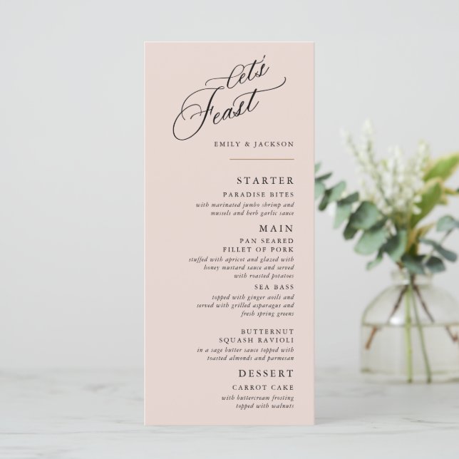 Modern Script Line Block Menu (Standing Front)