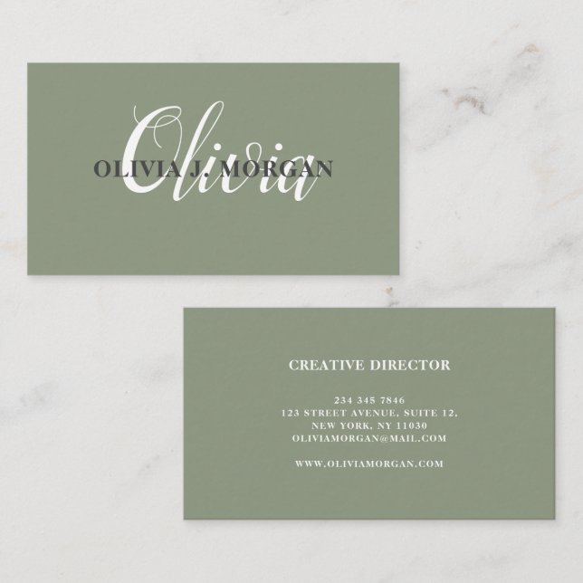 Modern script logo minimal professional name business card (Front/Back)