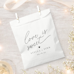 Modern Script Love Is Sweet Wedding Favour Bag