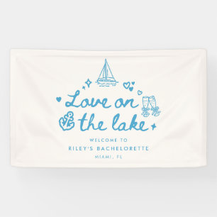 Modern Script Love on the Lake Bachelorette Party Banner
