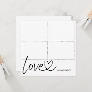 Modern Script Love Photo Collage Card