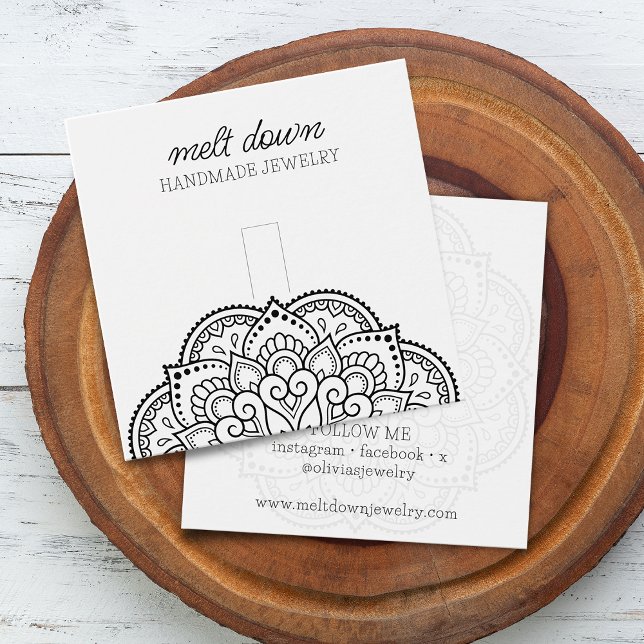 Modern Script Mandala Ring Jewellery Display Card (Modern Script Mandala Ring Jewelry Display Card)