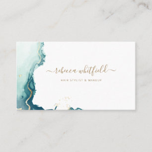 Modern Script Marble Agate Abstract Pattern Business Card