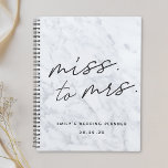 Modern Script Marble Miss to Mrs. Bridal Wedding Planner<br><div class="desc">Custom-designed bridal wedding planner notebook featuring "Miss. to Mrs." modern calligraphy design on grey marble background.</div>