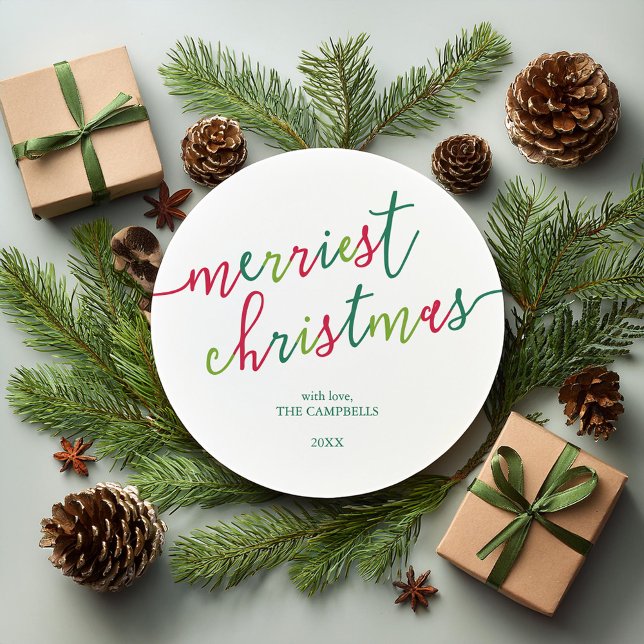 Modern Script "Merriest Christmas" Holiday Photo (Creator Uploaded)