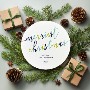 Modern Script "Merriest Christmas" Holiday Photo