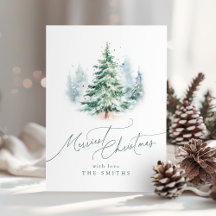 Modern Script Merriest Christmas Tree