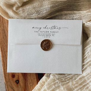 Modern Script Merry Christmas Card Envelope