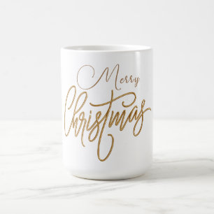 Modern Script Merry Christmas Custom Coffee Mug