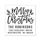 Modern Script Merry Christmas Return Address