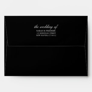 Modern Script Minimal Calligraphy Black Wedding Envelope
