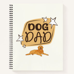 Modern Script Minimal Notebook Journal dog dad