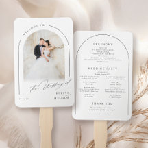 Modern Script Minimal Photo Arch Wedding Programs