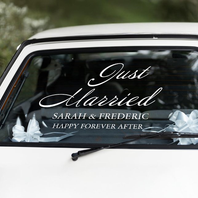 Modern Script Minimalist Just Married Wedding (Creator Uploaded)