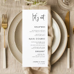 Modern Script Minimalist Let's Eat White Wedding   Menu<br><div class="desc">This elegant wedding menu featuring custom text and modern script would make a wonderful addition to your party! Easily change the text by clicking on the "personalise this template" option.</div>
