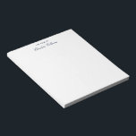 Modern Script Minimalist Monogram Notepad<br><div class="desc">Easily add name and subject or title to customise by clicking the "Personalise" button. Featuring a script typography that you can easily replace with your favourite fonts by using our "Design Tool".</div>
