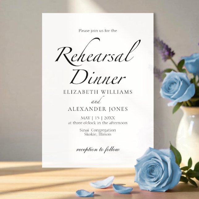  Modern Script Minimalist Rehearsal Dinner Invitation (Creator Uploaded)