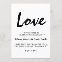 Modern Script Minimalist Wedding Invitation