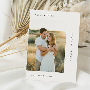 Modern Script Minimalist Wedding Photo Save The Date