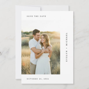 Modern Script Minimalist Wedding Photo Save The Date