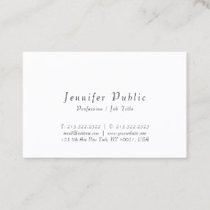 Modern Script Minimalistic Design Elegant Template Business Card