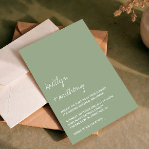 Modern Script Minimalistic Wedding Rehearsal Invitation