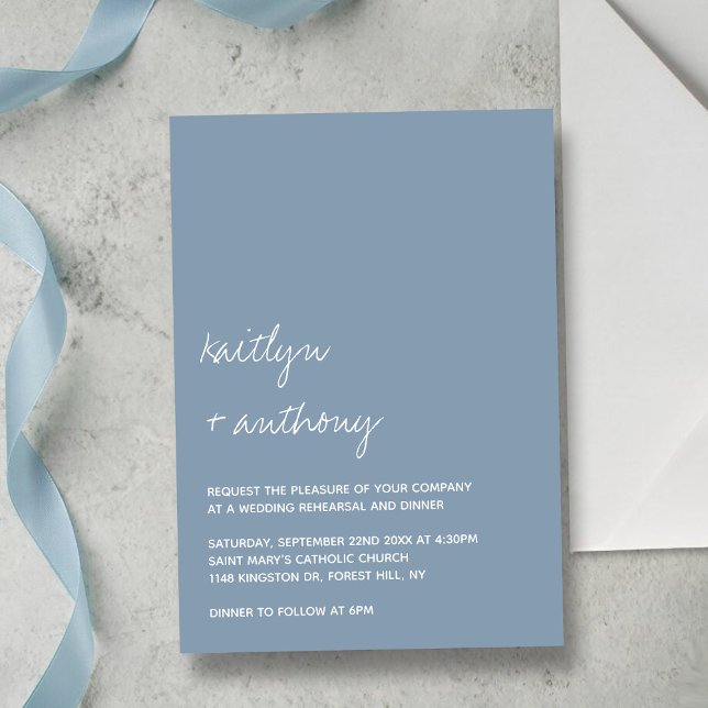 Modern Script Minimalistic Wedding Rehearsal Invitation (Creator Uploaded)