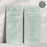 Modern Script Mint Green Wedding Program<br><div class="desc">Modern Script Mint Green Wedding Available digitally and printed. A modern typographical design for your wedding programs. The main header is in a stylish set script and the rest of the text you can easily personalise. You can change the text and background colours if you wish to match your wedding...</div>