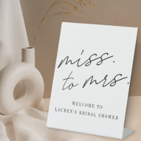 Modern Script Miss to Mrs. Bridal Shower Welcome