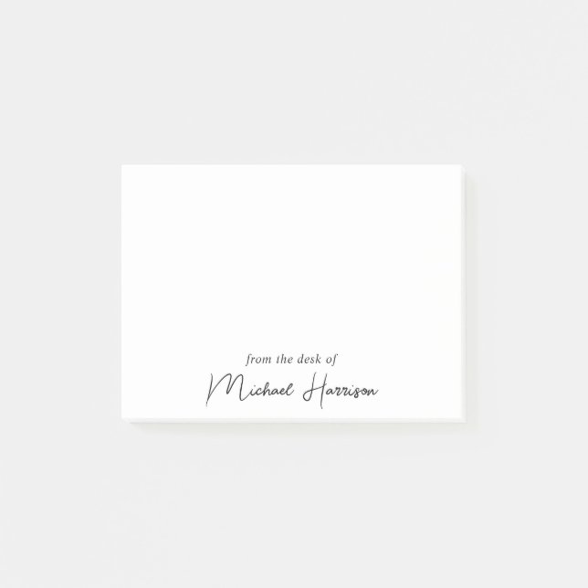 Modern Script Monogram Post-it Notes (Front)