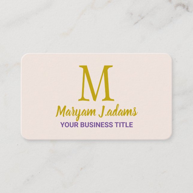 Modern Script Monogram (QR Code) Chic Blush Pink Business Card (Front)