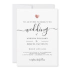 Modern Script Monogram Rose Gold Heart Wedding
