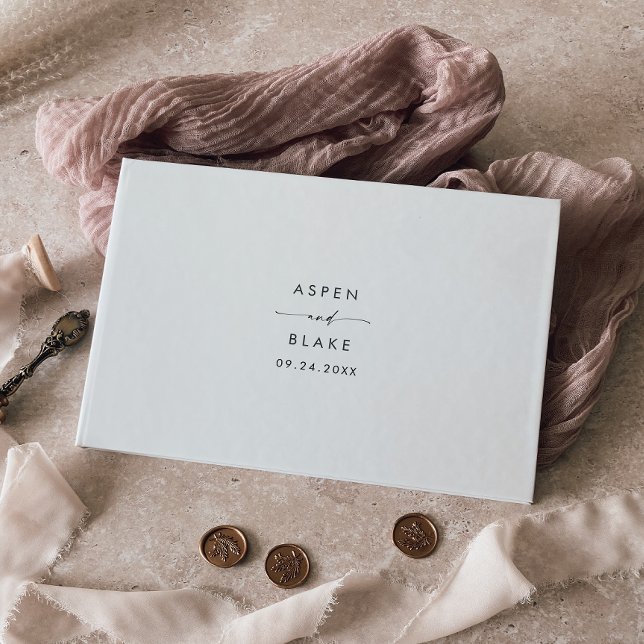 Modern Script Monogram Wedding Guest Book (Creator Uploaded)