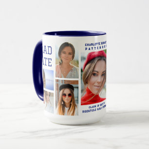 Modern Script Multi Photo Graduation Graduate Mug