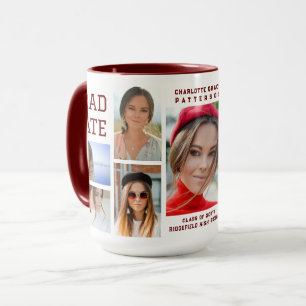Modern Script Multi Photo Graduation Graduate Mug