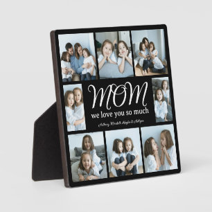 Modern Script Mum We Love You Photo Collage Plaque