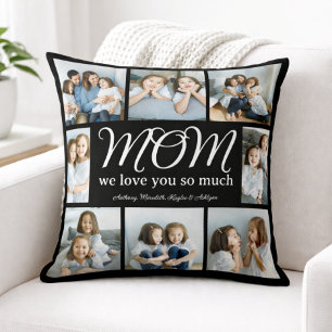 Modern Script Mum We Love You Photo Collage XO  Cushion