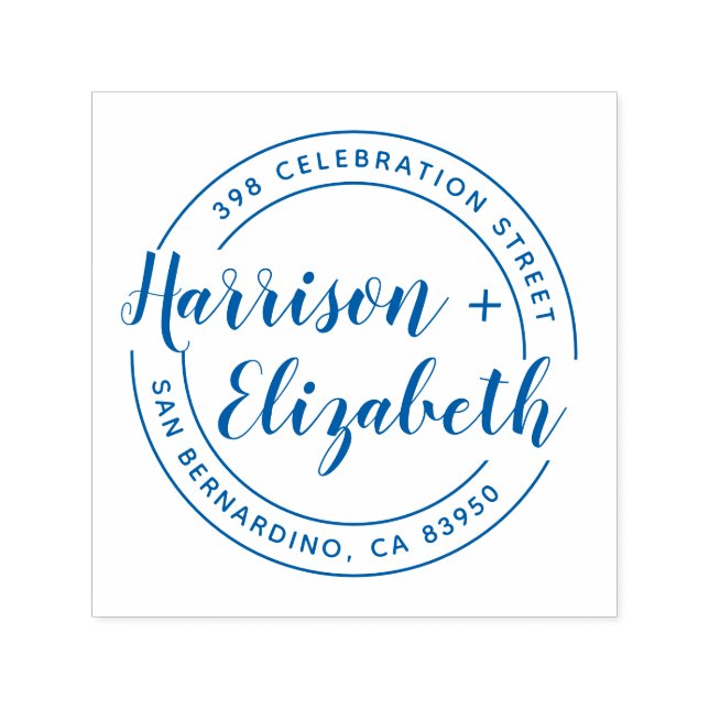 Modern Script Names Round Return Address Self-inking Stamp (Design)
