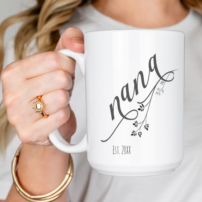 Modern Script nana Year Established Coffee Mug (Creator Uploaded)