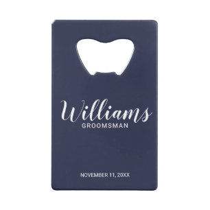 Modern Script Navy Blue Personalised Groomsmen