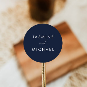 Modern Script Navy Wedding Envelope Seals