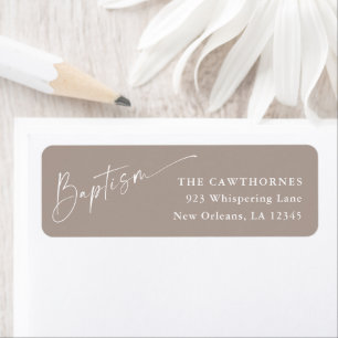 Modern Script Neutral Baptism Return Address Return Address Label