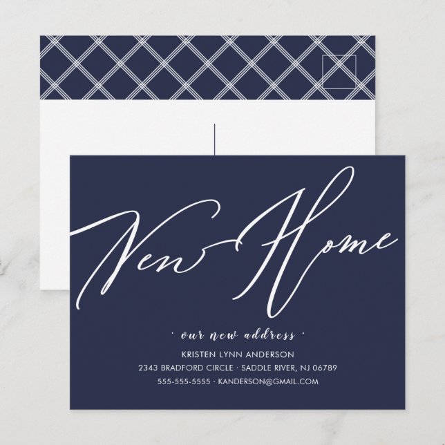 Modern Script New Home Moving Announcement  Postcard (Front/Back)