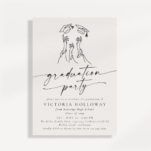 Modern Script Non Photo Graduation Party  Invitation