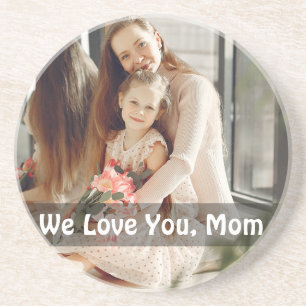 Modern Script Overlay 1 Photo Happy Mothers Day Coaster