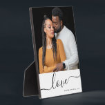 Modern Script Overlay Personalised Couples Photo Plaque<br><div class="desc">Modern Script Overlay Personalised Couples Photo plaque with elegant "love" typography. Insert your own photo and special personalised message to make this simple and elegant photo display design your own. Perfect valentines day gift for him,  valentine's day gift for her,  for girlfriend,  boyfriend,  husband or wife.</div>