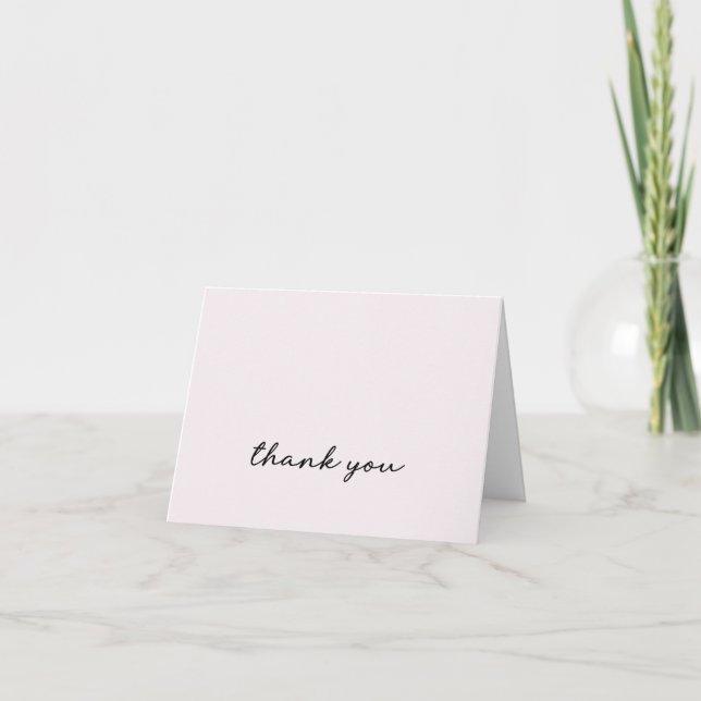 Modern Script Peal Folded Thank You Card (Front)