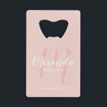 Modern Script Personalised Bridesmaid<br><div class="desc">Add a personal touch to your wedding with personalised bridesmaid gift. This design features personalised bridesmaid's name in white modern script font style and monogram in blush pink modern script font style as background with title and wedding date in white modern sans serif font style on blush pink background. Also...</div>