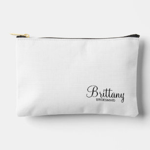 Modern Script Personalised Bridesmaid Accessory Pouch